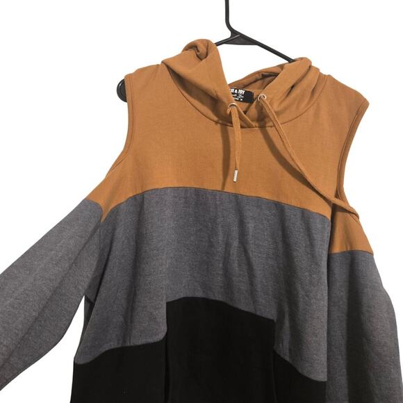 Jolie & Joy by FCT Women’s Plus 3X Cold Shoulder Hoodie Pullover Casual - Picture 2 of 5